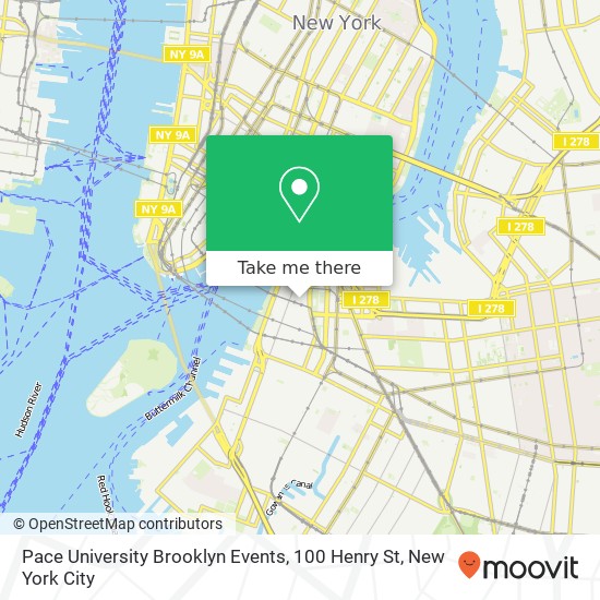 Mapa de Pace University Brooklyn Events, 100 Henry St