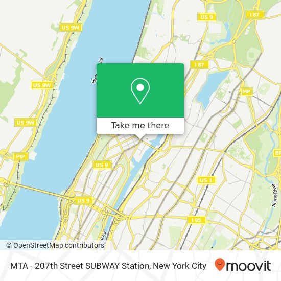 MTA - 207th Street SUBWAY Station map