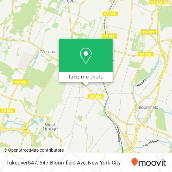 Takeover547, 547 Bloomfield Ave map