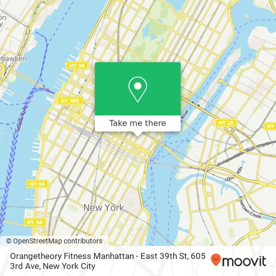 Orangetheory Fitness Manhattan - East 39th St, 605 3rd Ave map