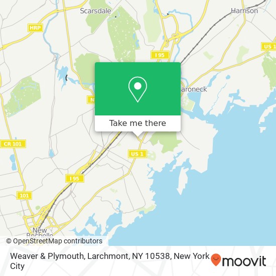 Mapa de Weaver & Plymouth, Larchmont, NY 10538