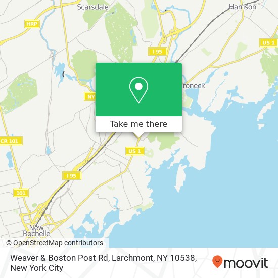 Mapa de Weaver & Boston Post Rd, Larchmont, NY 10538