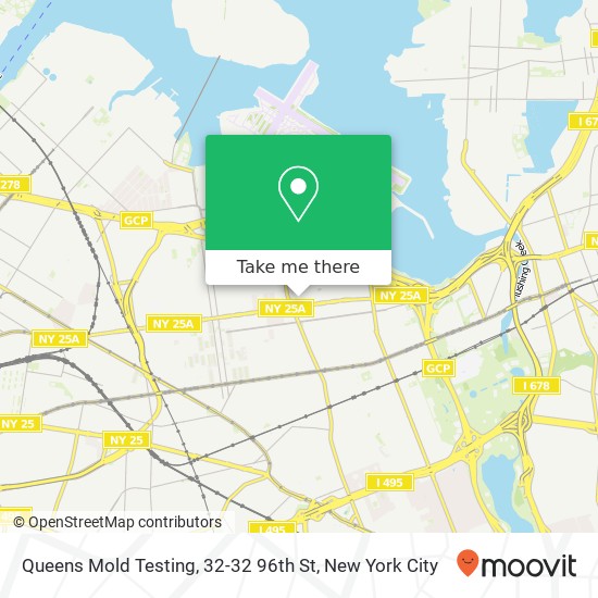 Mapa de Queens Mold Testing, 32-32 96th St