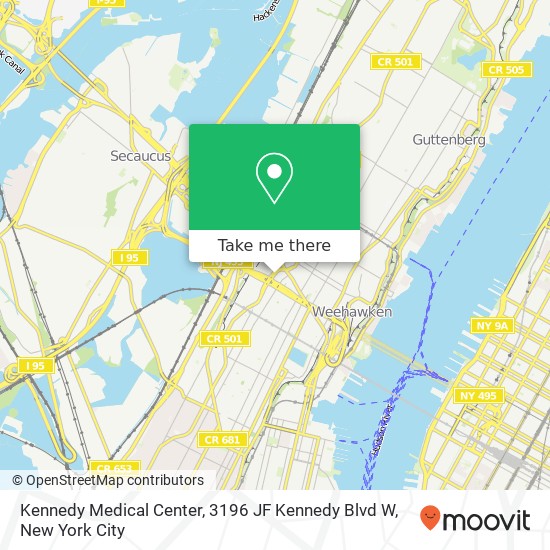 Mapa de Kennedy Medical Center, 3196 JF Kennedy Blvd W