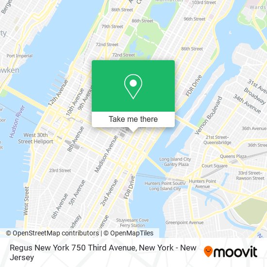 Mapa de Regus New York 750 Third Avenue