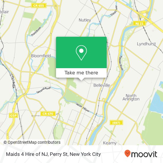 Mapa de Maids 4 Hire of NJ, Perry St