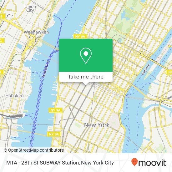 Mapa de MTA - 28th St SUBWAY Station