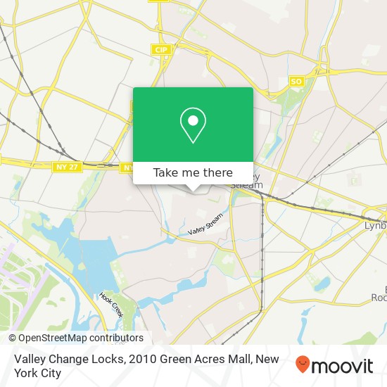 Mapa de Valley Change Locks, 2010 Green Acres Mall