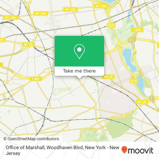 Office of Marshall, Woodhaven Blvd map