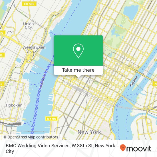 Mapa de BMC Wedding Video Services, W 38th St