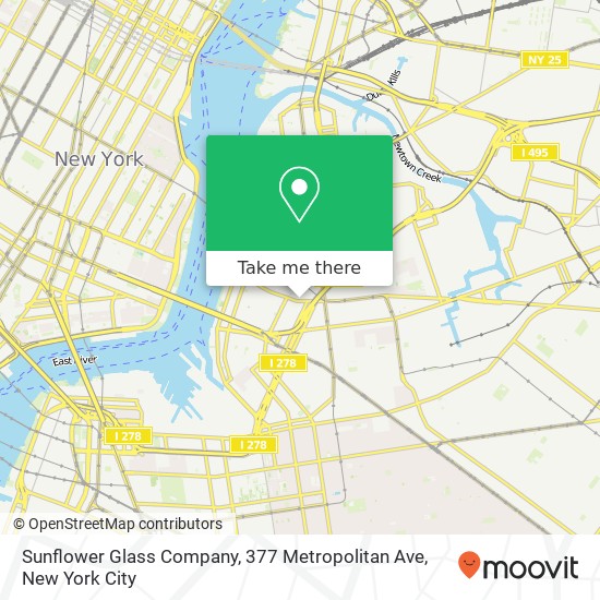 Sunflower Glass Company, 377 Metropolitan Ave map