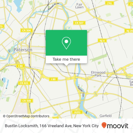 Mapa de Bustlin Locksmith, 166 Vreeland Ave