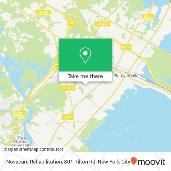 Mapa de Novacare Rehabilitation, 801 Tilton Rd