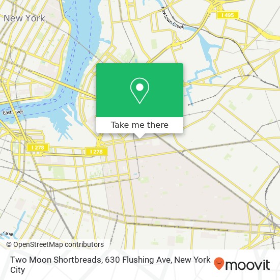 Mapa de Two Moon Shortbreads, 630 Flushing Ave