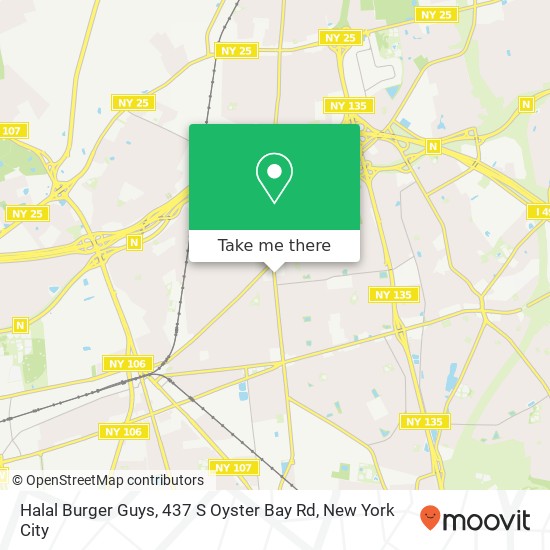 Mapa de Halal Burger Guys, 437 S Oyster Bay Rd