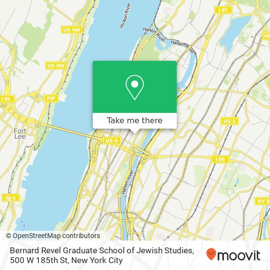 Mapa de Bernard Revel Graduate School of Jewish Studies, 500 W 185th St