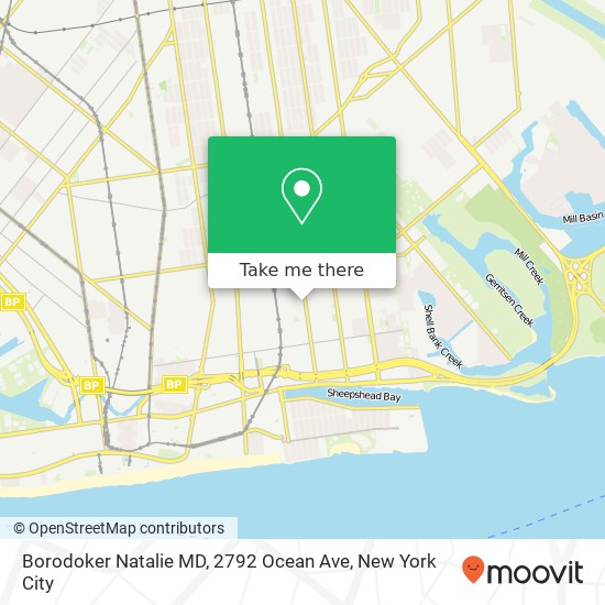 Mapa de Borodoker Natalie MD, 2792 Ocean Ave