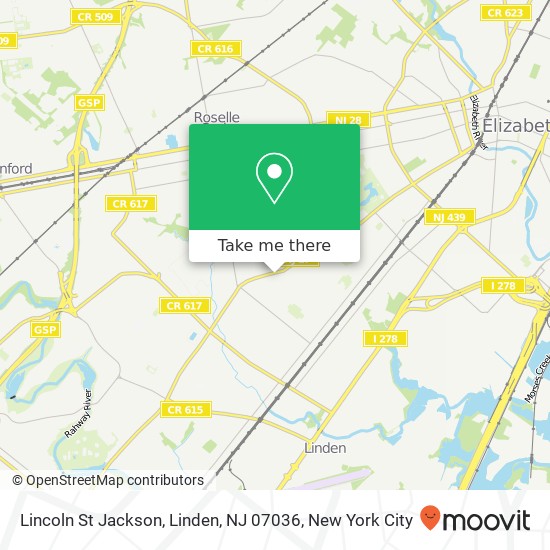 Mapa de Lincoln St Jackson, Linden, NJ 07036