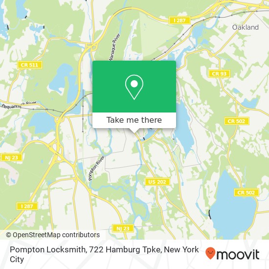 Mapa de Pompton Locksmith, 722 Hamburg Tpke