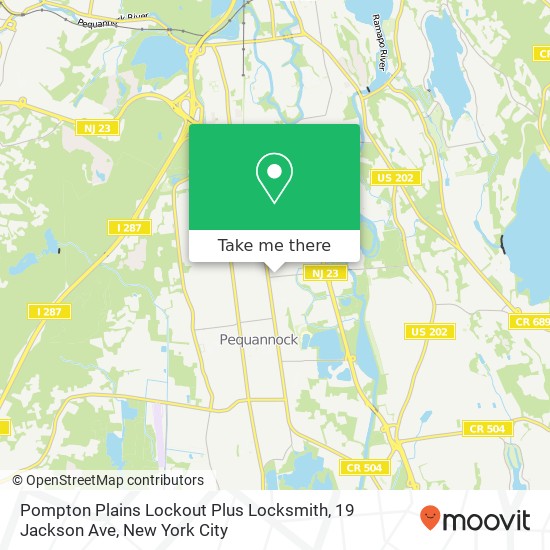 Mapa de Pompton Plains Lockout Plus Locksmith, 19 Jackson Ave