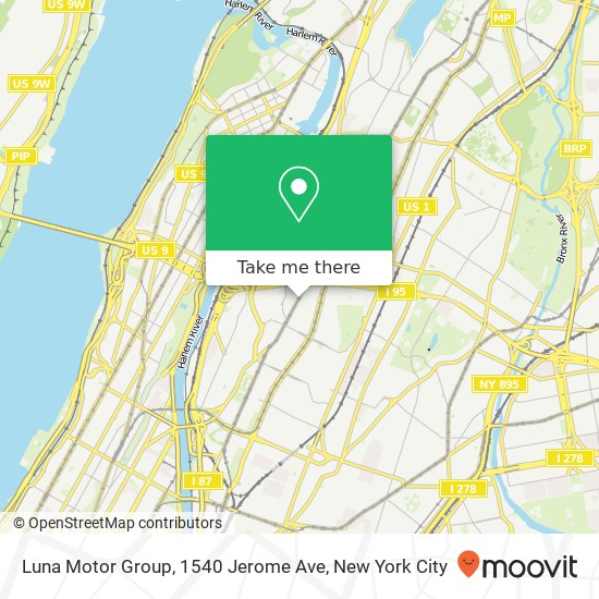 Mapa de Luna Motor Group, 1540 Jerome Ave