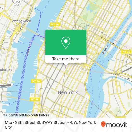 Mta - 28th Street SUBWAY Station - R, W map