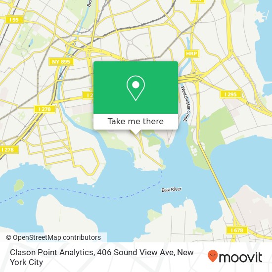 Mapa de Clason Point Analytics, 406 Sound View Ave