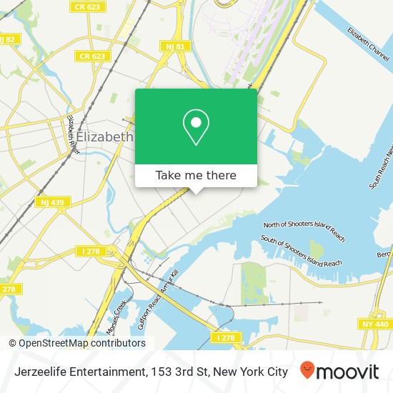 Mapa de Jerzeelife Entertainment, 153 3rd St