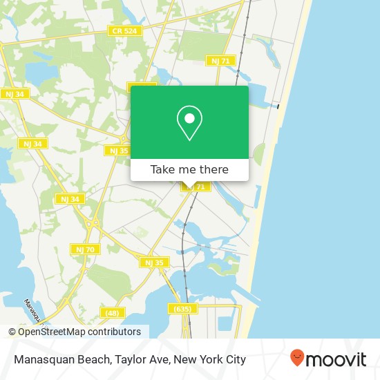 Manasquan Beach, Taylor Ave map