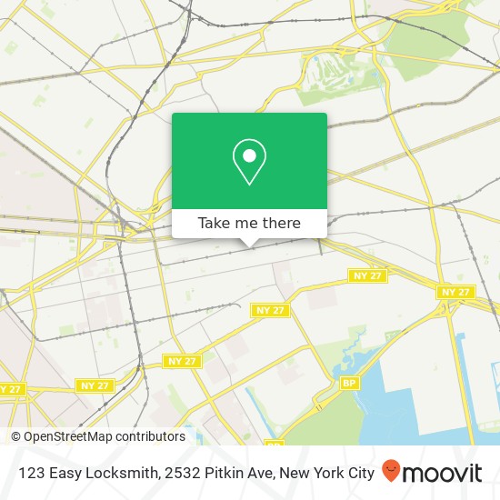 Mapa de 123 Easy Locksmith, 2532 Pitkin Ave