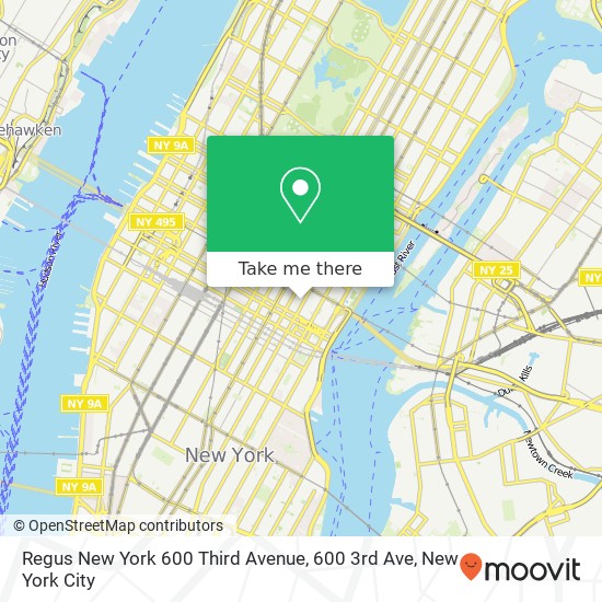 Regus New York 600 Third Avenue, 600 3rd Ave map