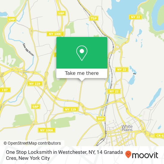Mapa de One Stop Locksmith in Westchester, NY, 14 Granada Cres
