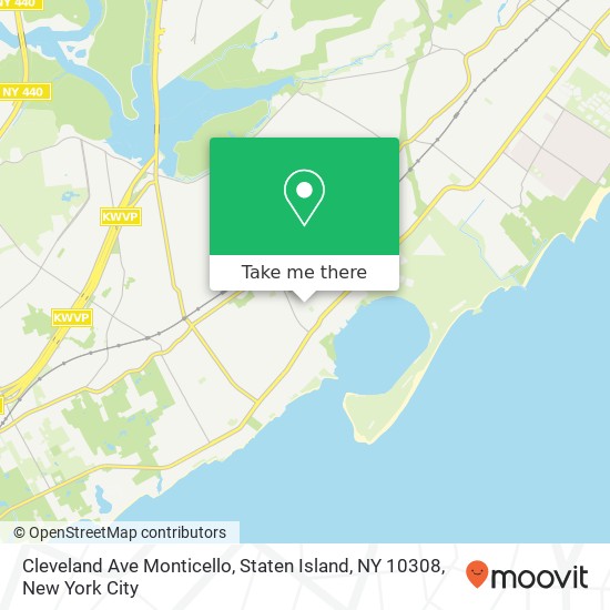 Mapa de Cleveland Ave Monticello, Staten Island, NY 10308