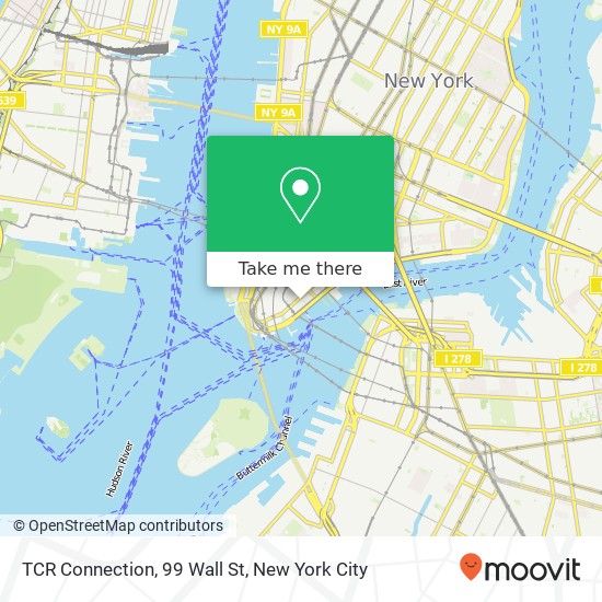 Mapa de TCR Connection, 99 Wall St