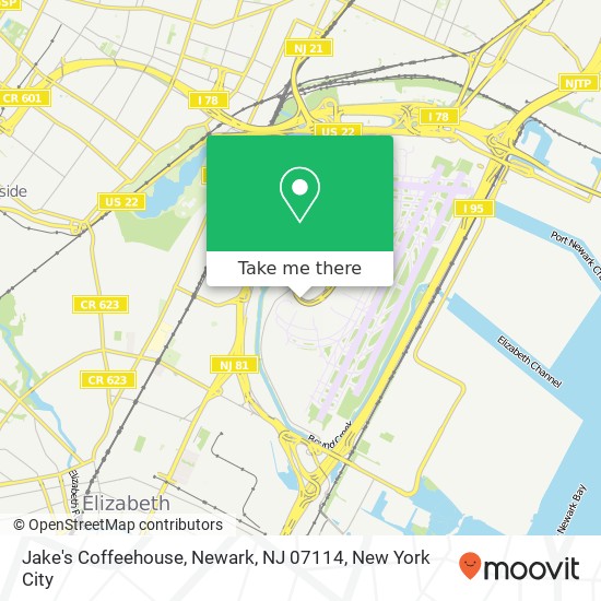 Mapa de Jake's Coffeehouse, Newark, NJ 07114