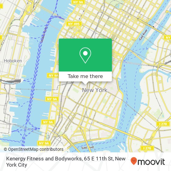 Mapa de Kenergy Fitness and Bodyworks, 65 E 11th St