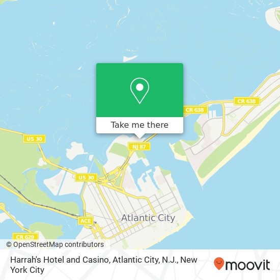 Mapa de Harrah's Hotel and Casino, Atlantic City, N.J.