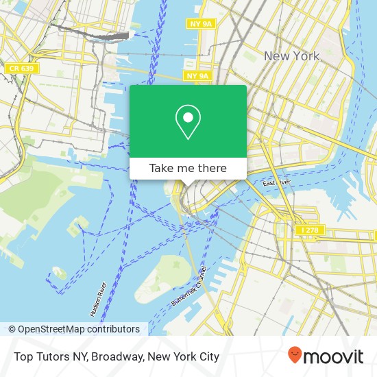 Top Tutors NY, Broadway map