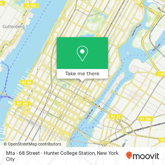 Mta - 68 Street - Hunter College Station map