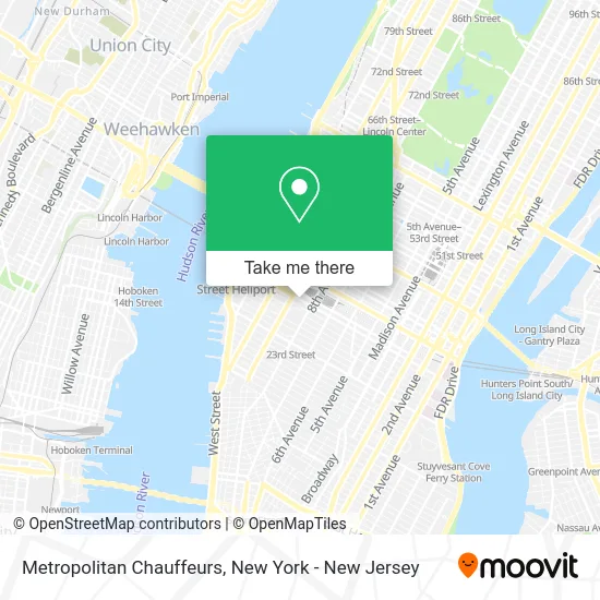 Metropolitan Chauffeurs map