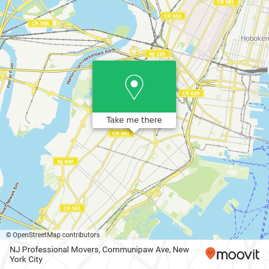 NJ Professional Movers, Communipaw Ave map