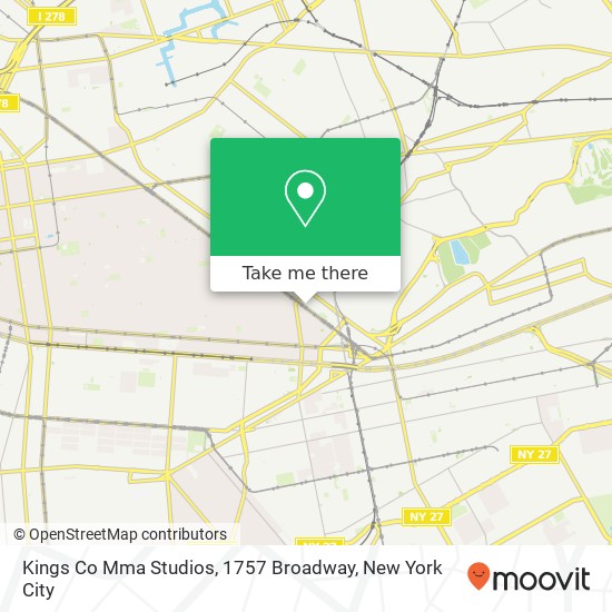 Mapa de Kings Co Mma Studios, 1757 Broadway