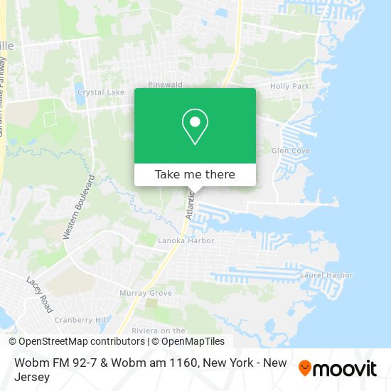 Wobm FM 92-7 & Wobm am 1160 map