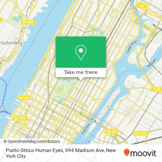 Mapa de Punto Ottico Human Eyes, 994 Madison Ave