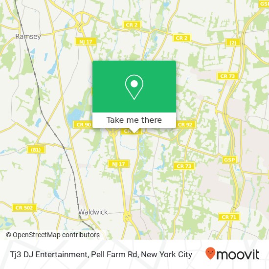 Mapa de Tj3 DJ Entertainment, Pell Farm Rd