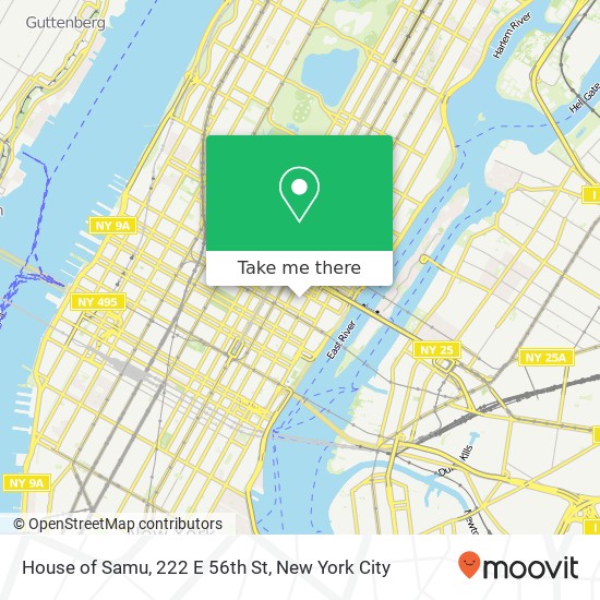 Mapa de House of Samu, 222 E 56th St