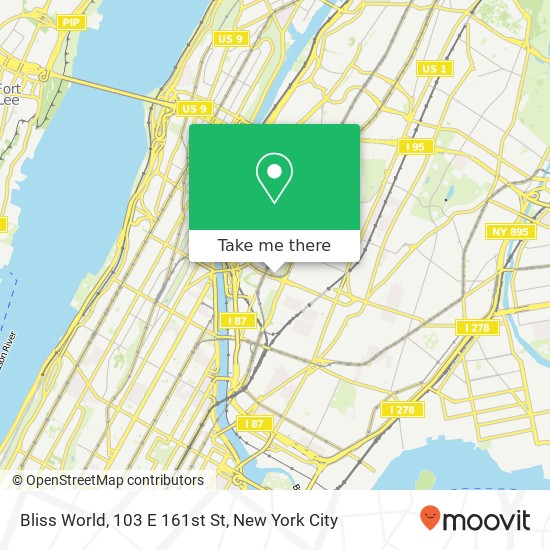 Mapa de Bliss World, 103 E 161st St