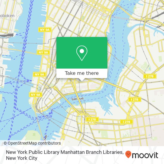 Mapa de New York Public Library Manhattan Branch Libraries