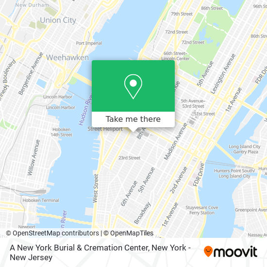 A New York Burial & Cremation Center map