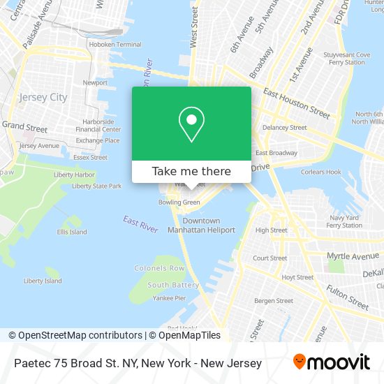 Mapa de Paetec 75 Broad St. NY